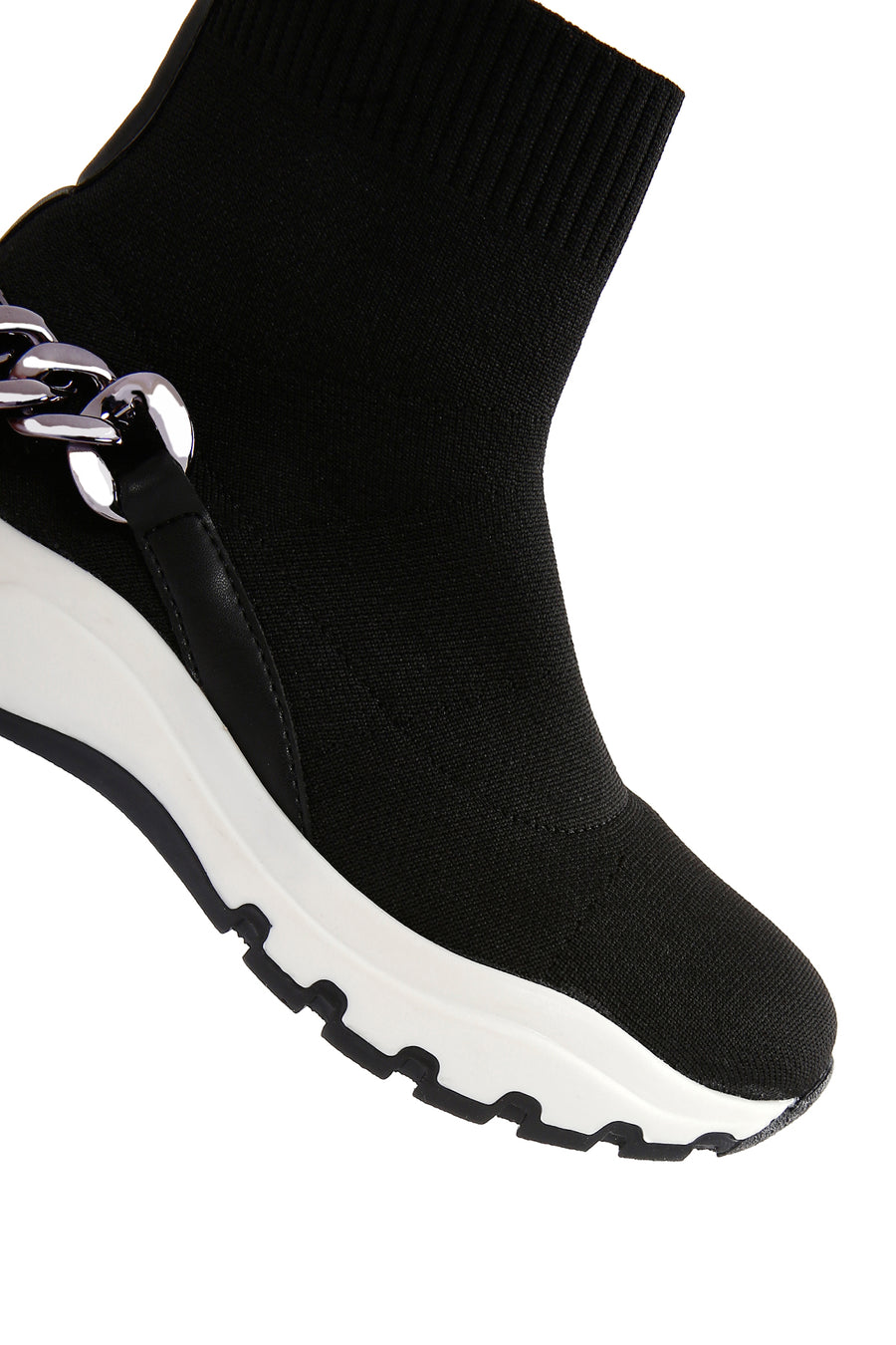 Kadın Siyah Zincir Aksesuarlı Bilekli Sneaker Bot