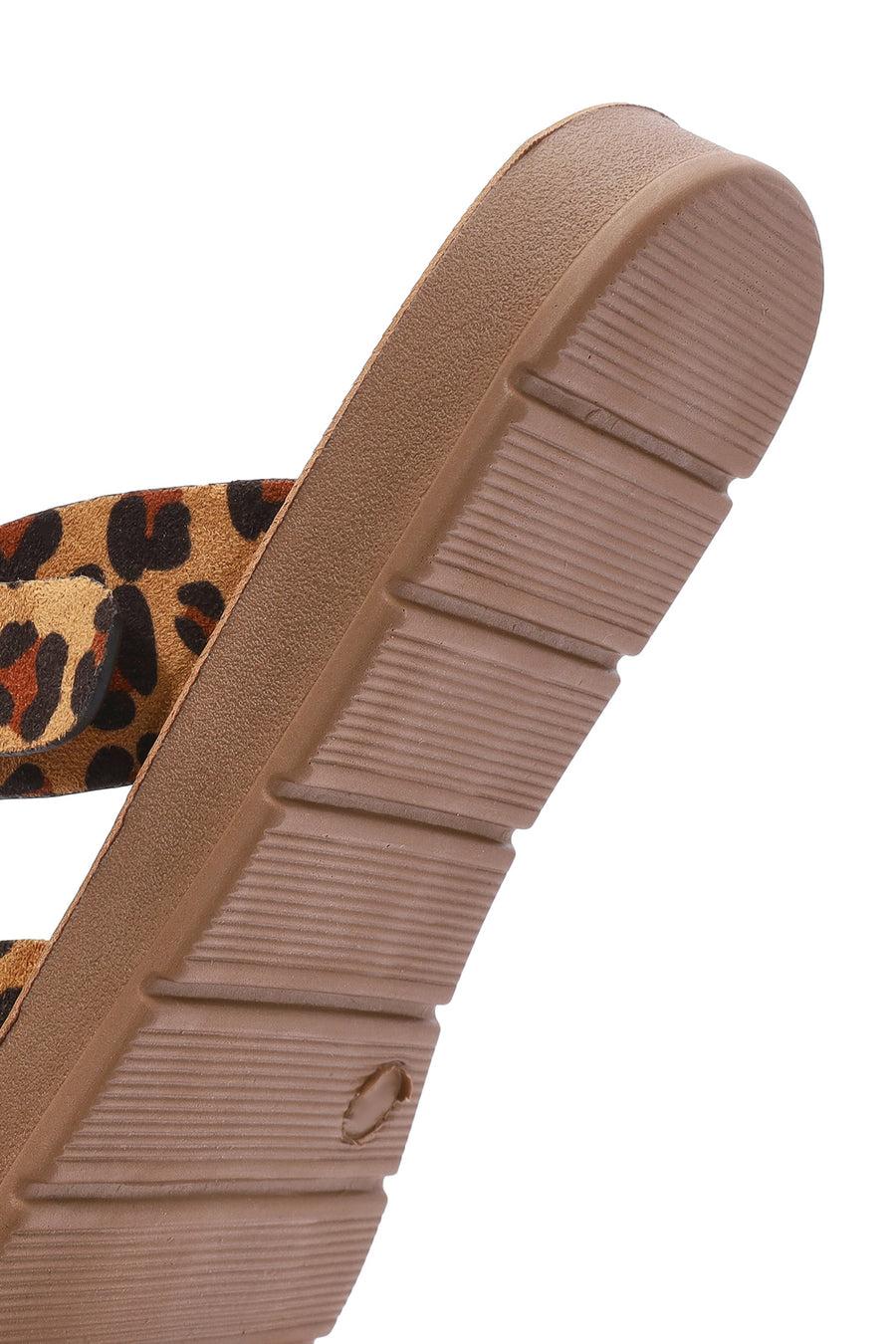 Women's Leopard Patterned Suede Flip Flops