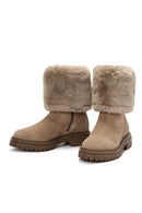 Geox Women's Beige Iridea Suede Boots | Derimod