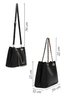 Women's Black Long Strap Printed Shoulder Bag | Derimod