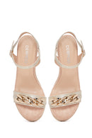 Women's Chain Wedge Heel Sandals | Derimod