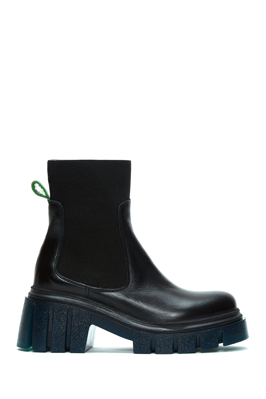 Women's Black Thick Soled Leather Boots 22WFD550518 | Derimod