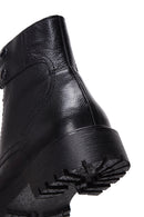 Men's Black Leather Zippered Boots | Derimod