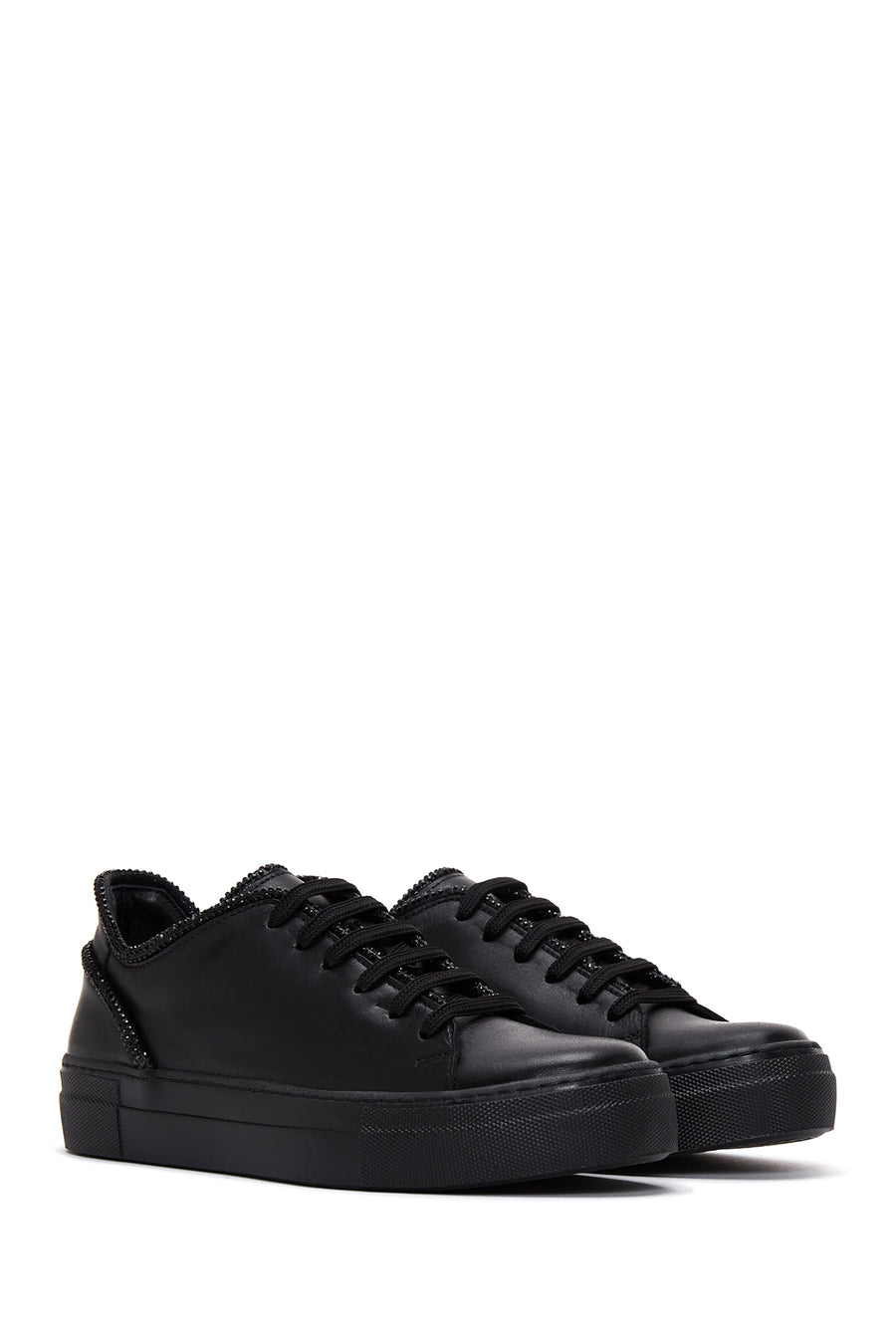 Women's Black Leather Sneaker