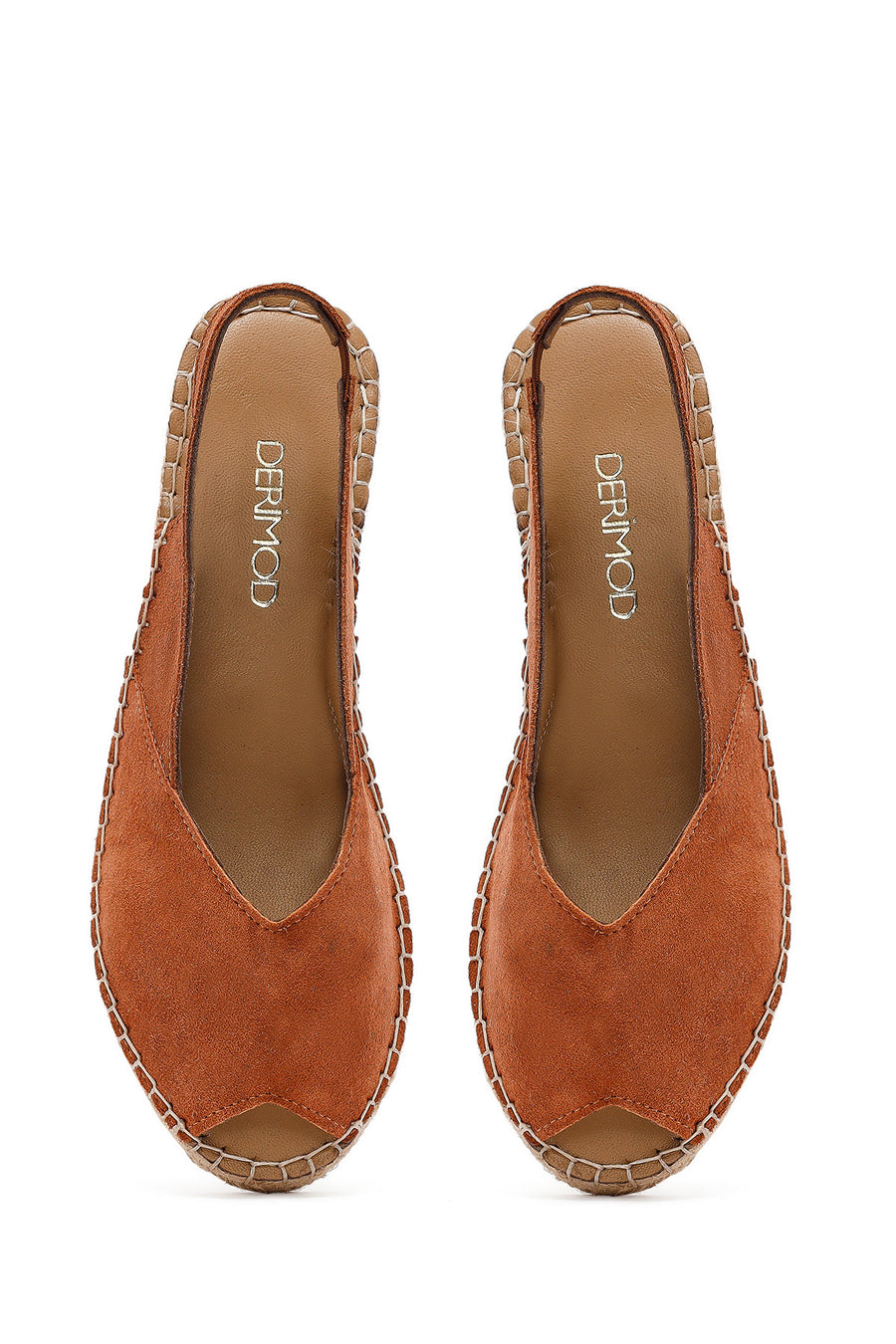 Women's Orange Suede Espadrille Sandals