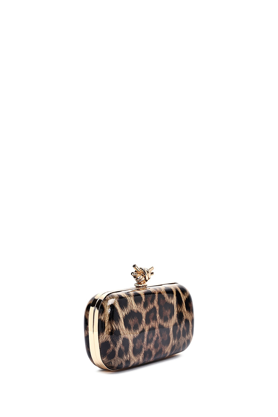 Woman Leopard Print Long Chain Strap Mini Box Evening Bag