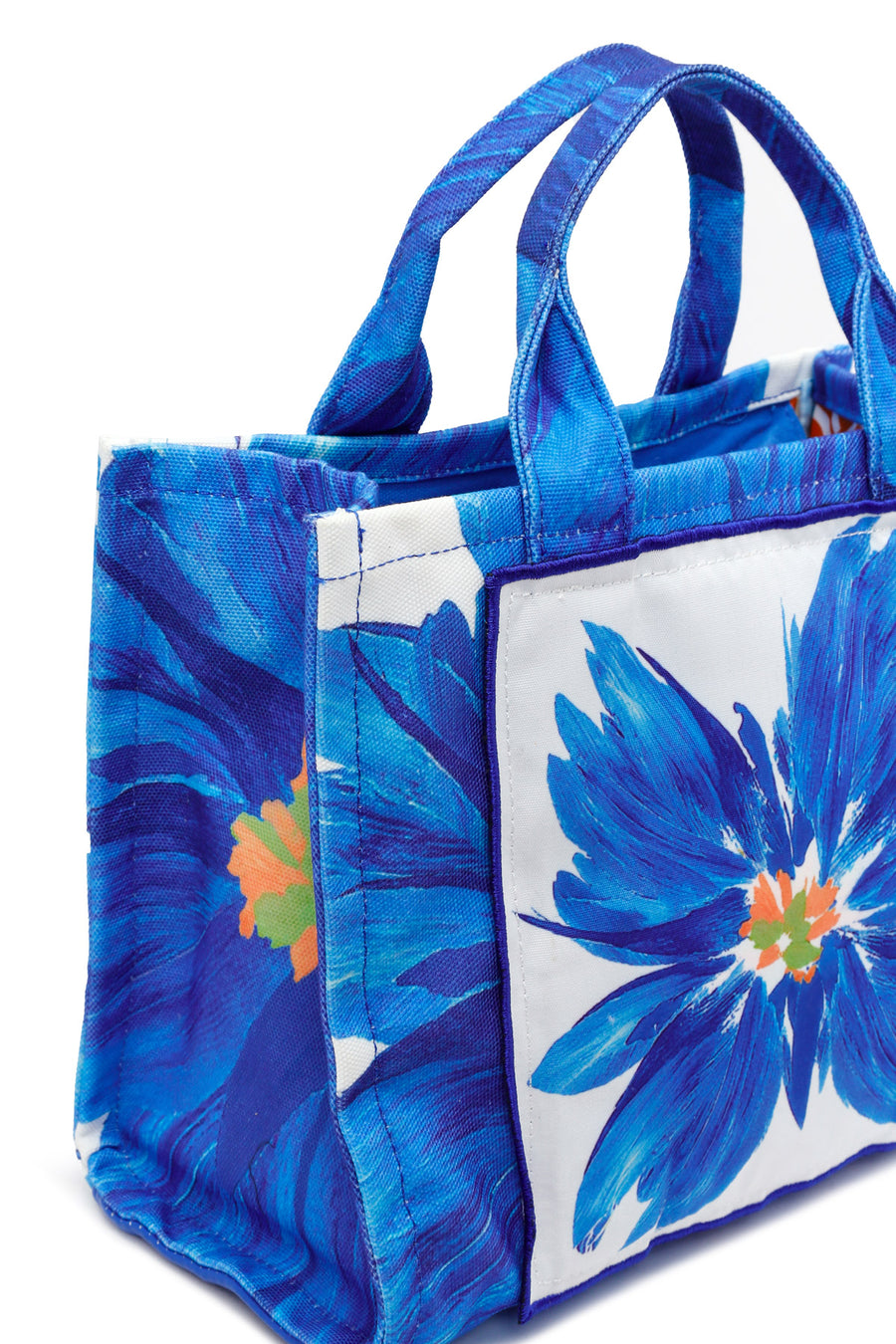 Woman Blue Long Strap Printed Shoulder Bag
