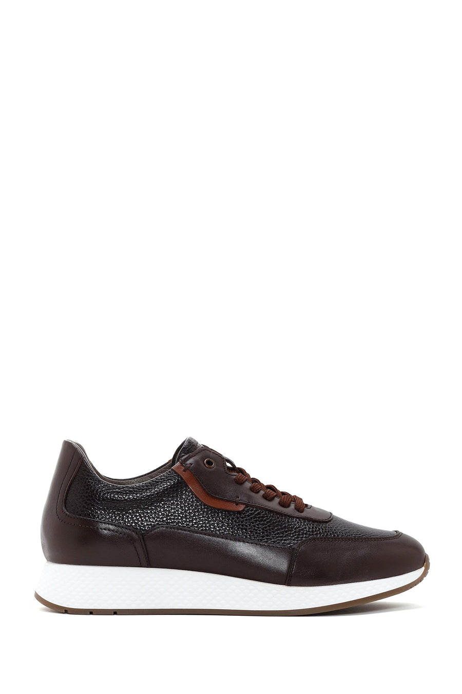 Erkek Kahverengi Kalın Tabanlı Deri Casual Sneaker 23WFD6043FT | Derimod