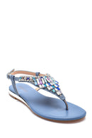 Women's Blue Stone Flip-Flop Sandals | Derimod