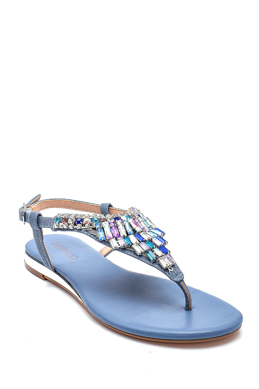 Women's Blue Stone Flip-Flop Sandals