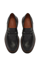 Men's Black Buckle Leather Casual Loafer | Derimod