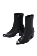 Women's Black Leather Heeled Classic Boots | Derimod