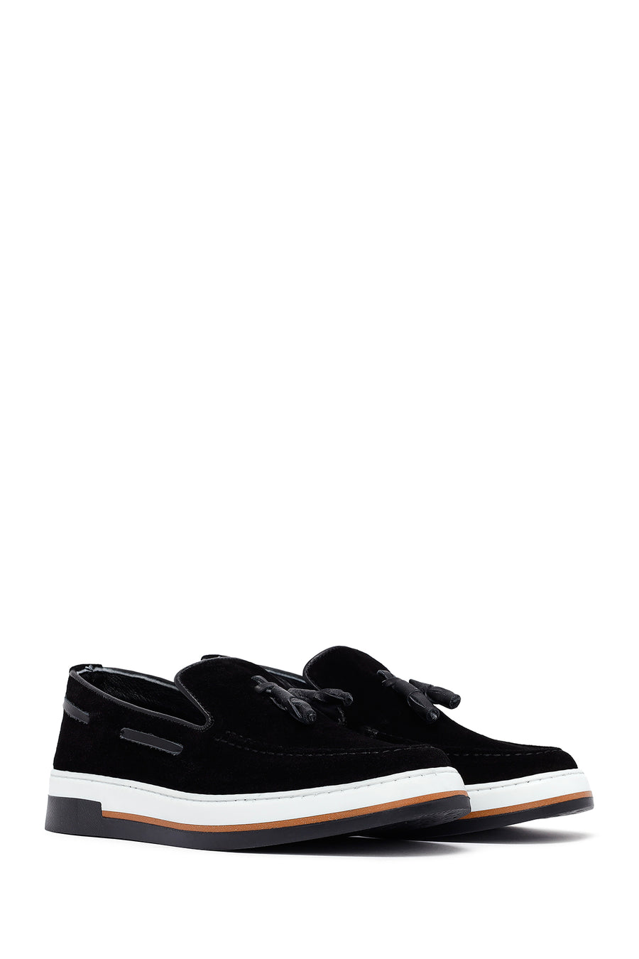 
Men's Black Suede Leather Tassel Casual Loafer
