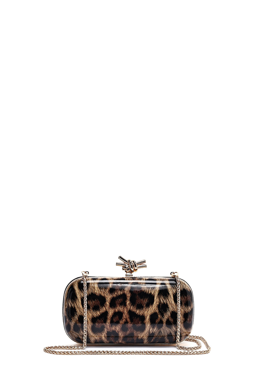 Woman Leopard Print Long Chain Strap Mini Box Evening Bag 26SBD2705W2 | Derimod