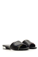 Women's Metal Heeled Colorful Stone Slippers | Derimod