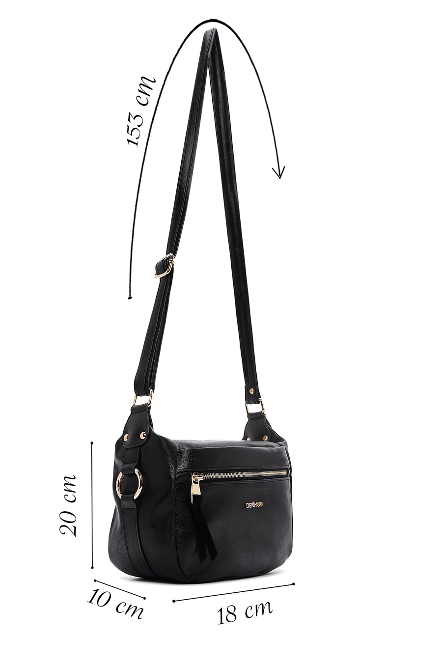 Women's Black Long Strap Crossbody Bag