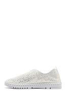Woman White Fabric Comfort Shoes | Derimod