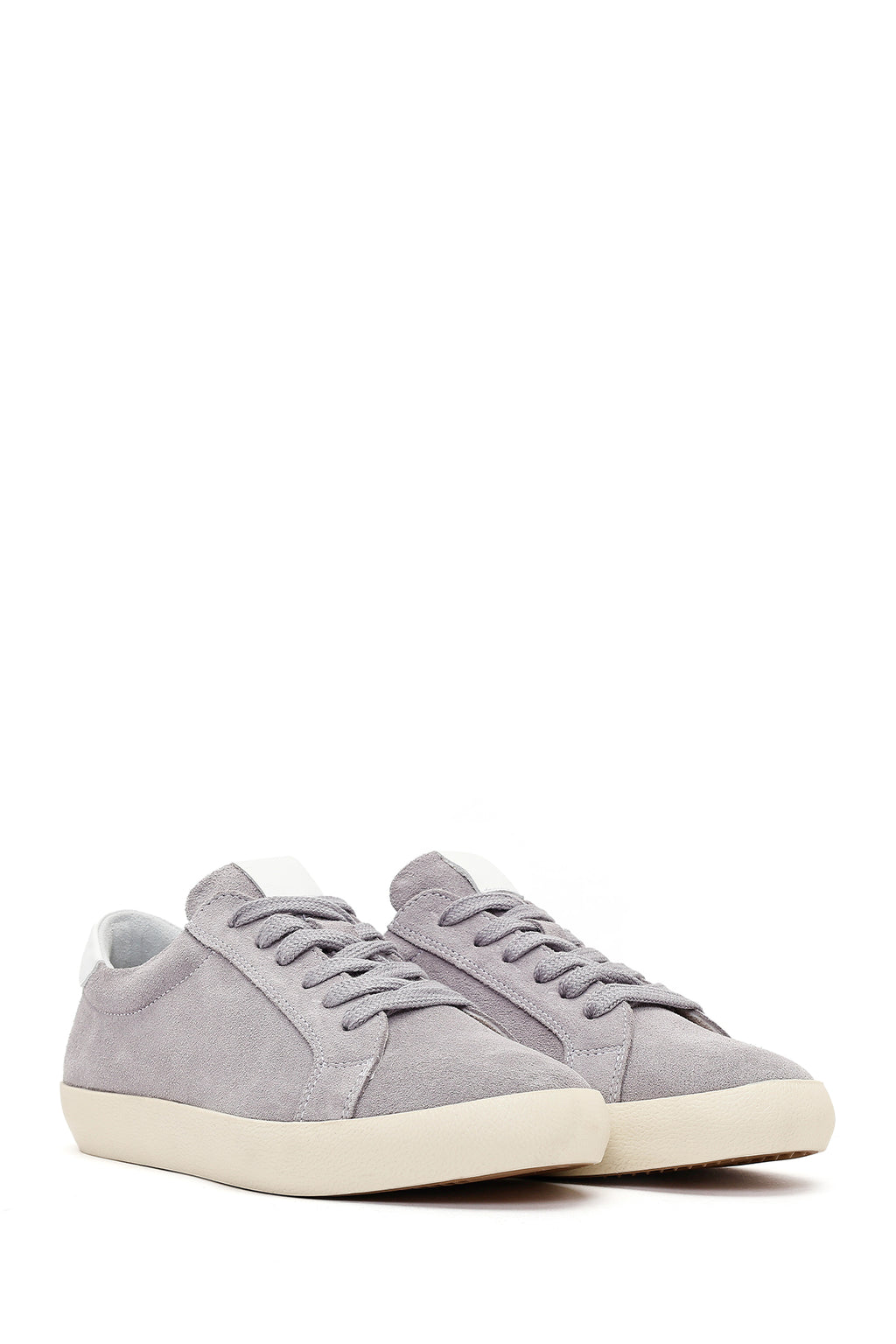 Kadın Gri Bağcıklı Süet Deri Sneaker