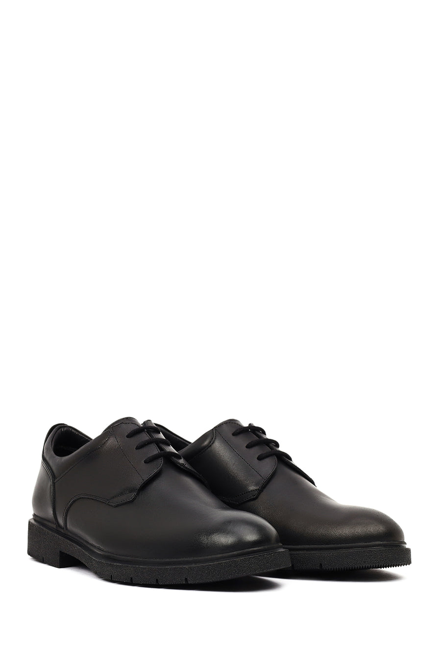 Men's Black Lace-up Leather Casual Shoes