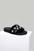 Metal Detailed Plush Women's Slippers | Derimod