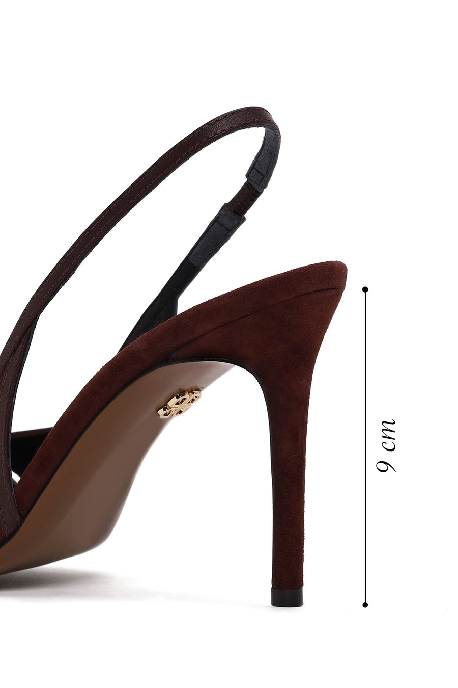 Woman Burgundy Slingback Stiletto Suede Shoes