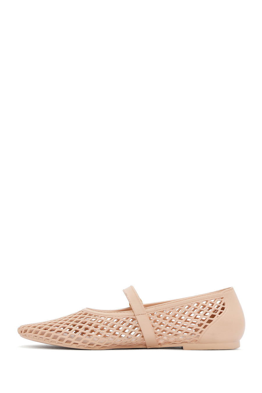 Women's Beige Buckled Jelly Ballerinas