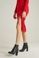 High Heeled Women's Leather Boots | Derimod