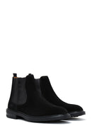 Men's Black Suede Leather Chelsea Boots | Derimod