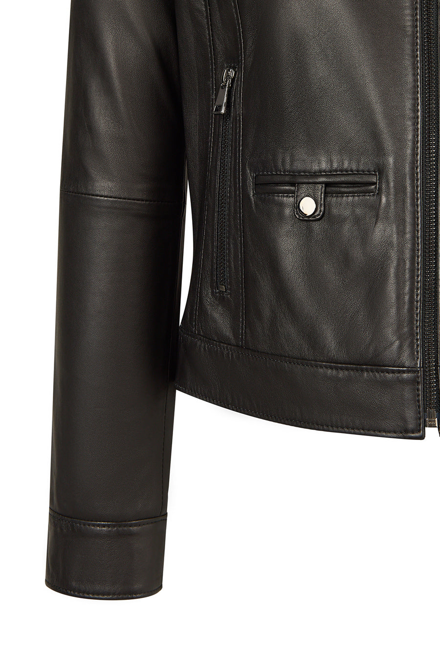 Victoria Woman Black Short Leather Jacket