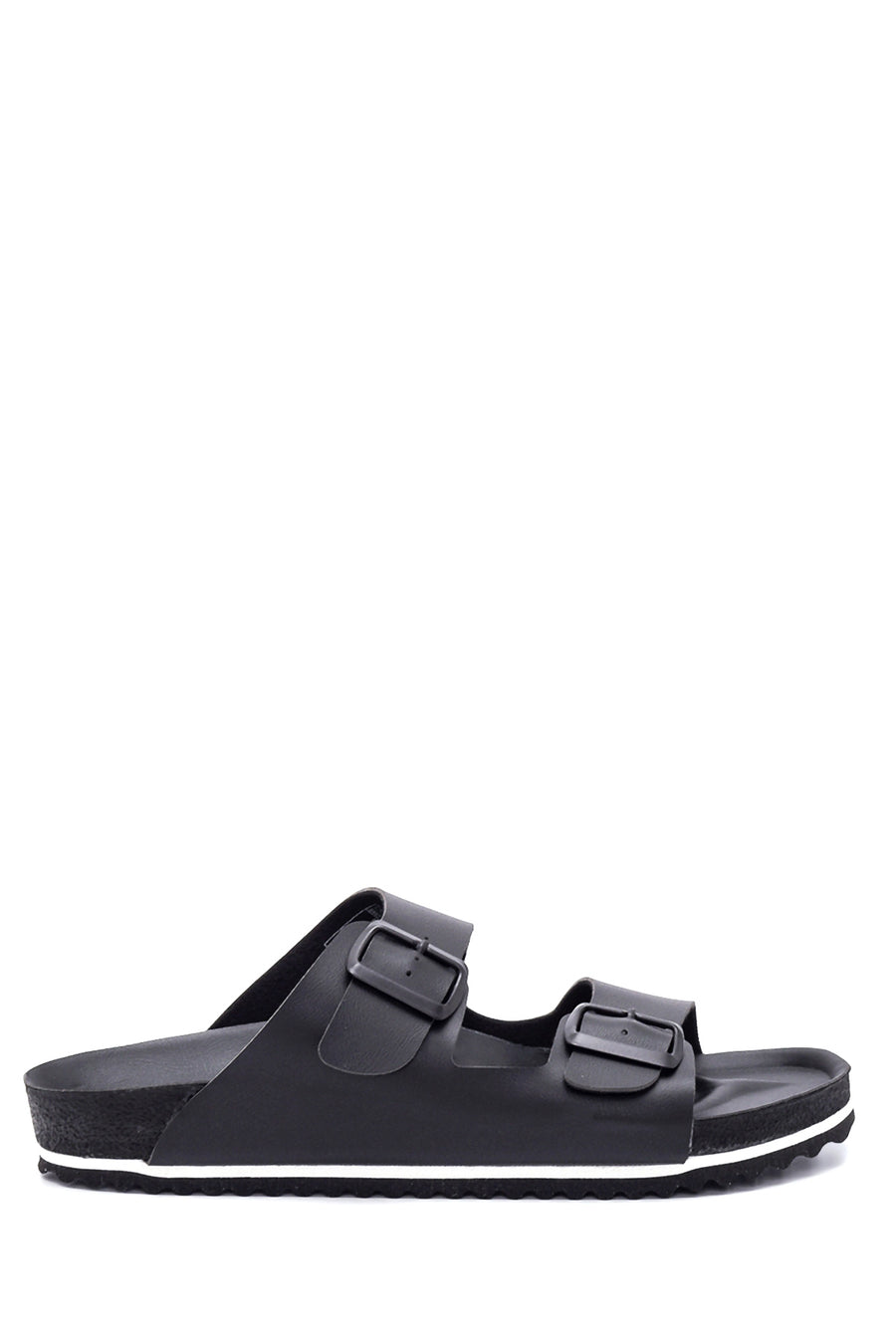 Men's Leather Double Buckle Slippers 22SFD664118 | Derimod