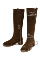 Women's Tan Suede Leather Boots | Derimod