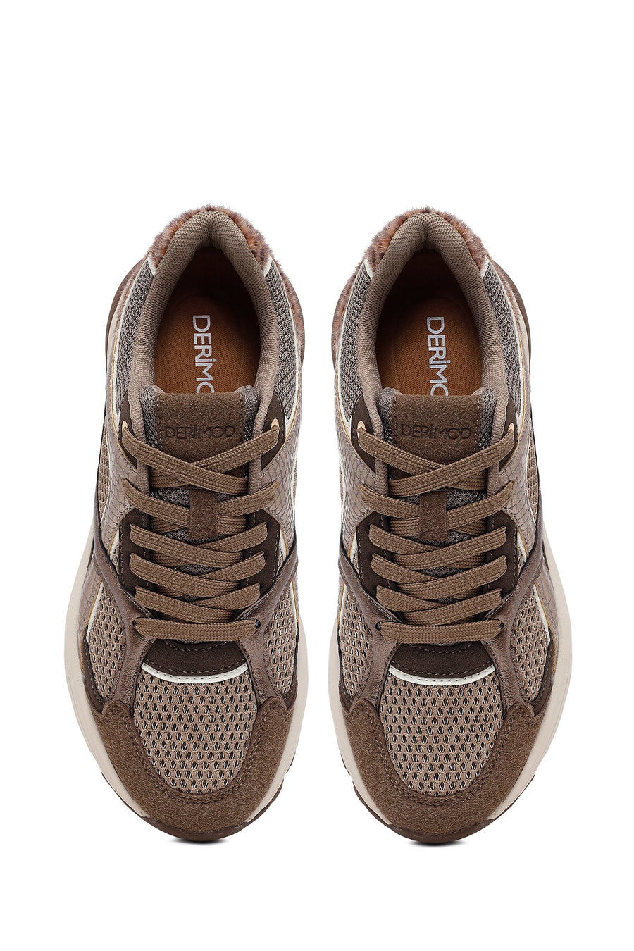 Kadın Vizon Bağcıklı Kalın Tabanlı Sneaker