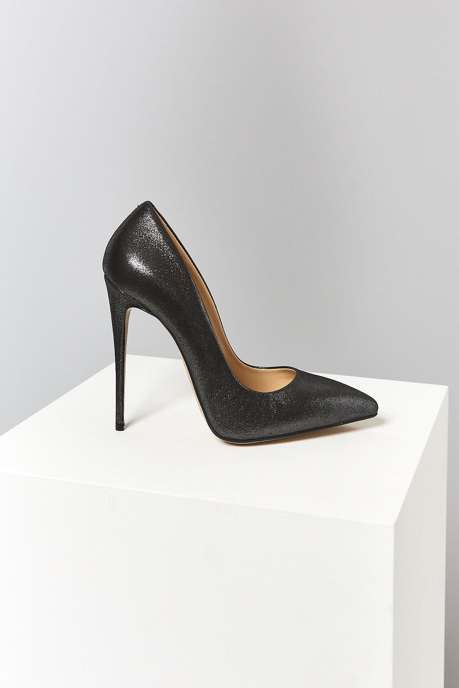 Women's Black Leather Stiletto