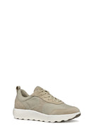 Geox Erkek Bej U Xtors D - Mesh + Suede Bağcıklı Süet Deri Sneaker | Derimod