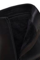 Woman Black Chunky Heeled Zip Closure Leather Boots | Derimod