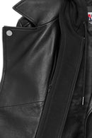 Smart Women's Black Hooded Biker Leather Jacket | Derimod