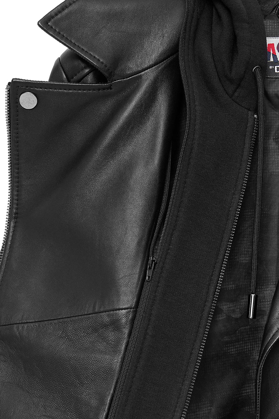 Smart Women's Black Hooded Biker Leather Jacket