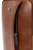 Male Brown Mini Leather Handbag | Derimod
