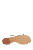 Women's White Ankle Strap Low Heeled Sandals | Derimod