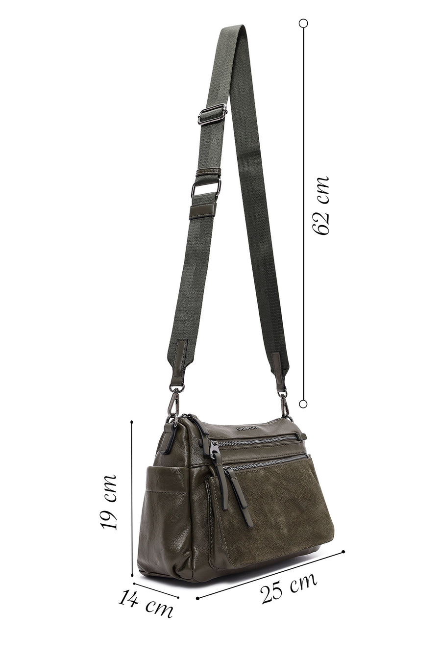 Women's Green Long Strap Crossbody Bag