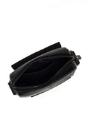 Male Black Leather Messenger Bag | Derimod