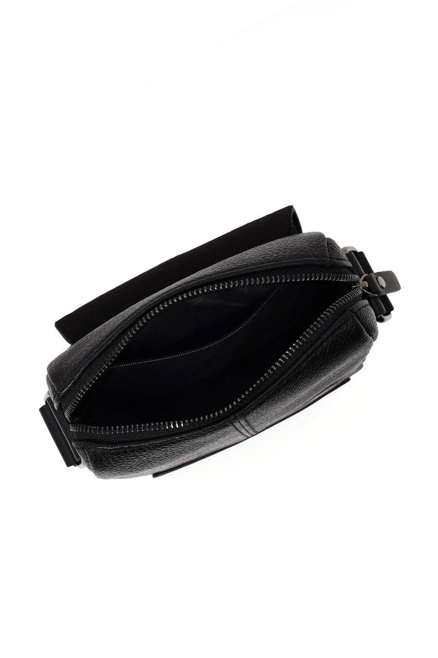 Male Black Leather Messenger Bag