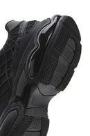 Men's Black Lace-Up Thick-Sole Fabric Sneakers | Derimod