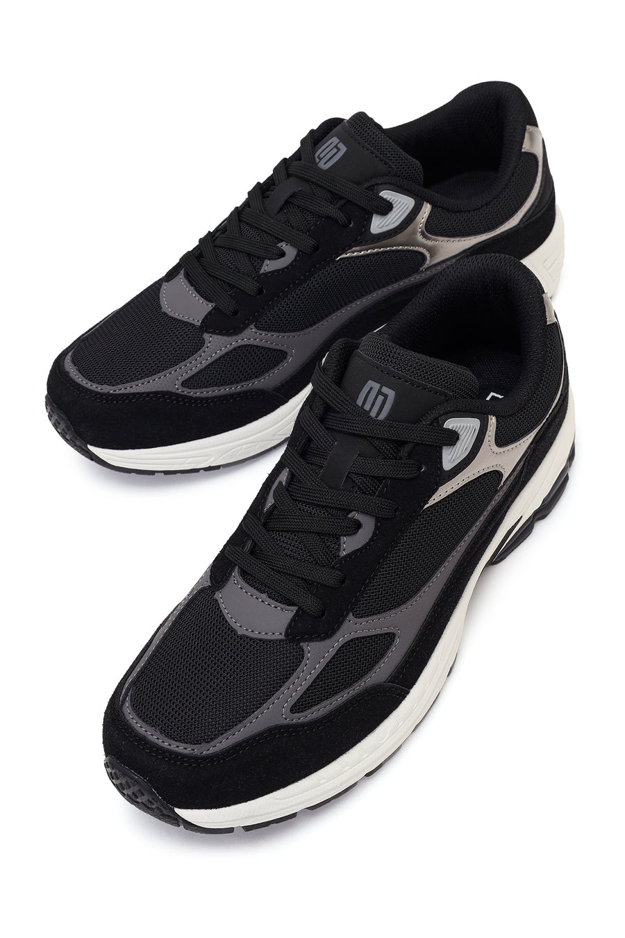 Erkek Siyah Kalın Tabanlı Bağcıklı Sneaker