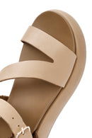 Women's Brown Ankle Strap Thick Soled Leather Sandals | Derimod