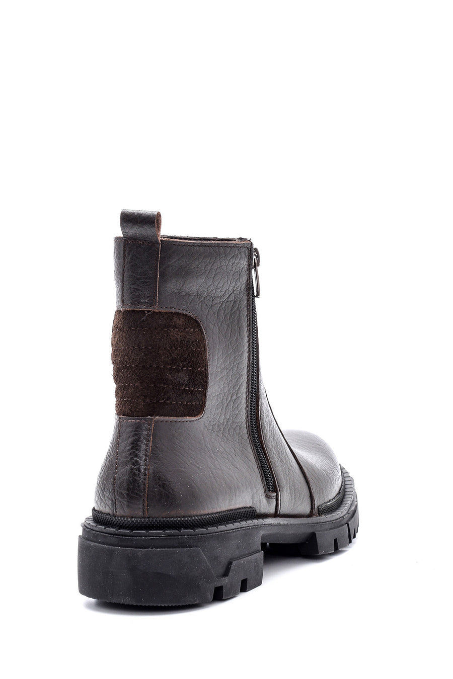 Men's Zippered Leather Boots