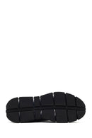 Men's Black Lace-Up Thick-Soled Leather Sneaker | Derimod