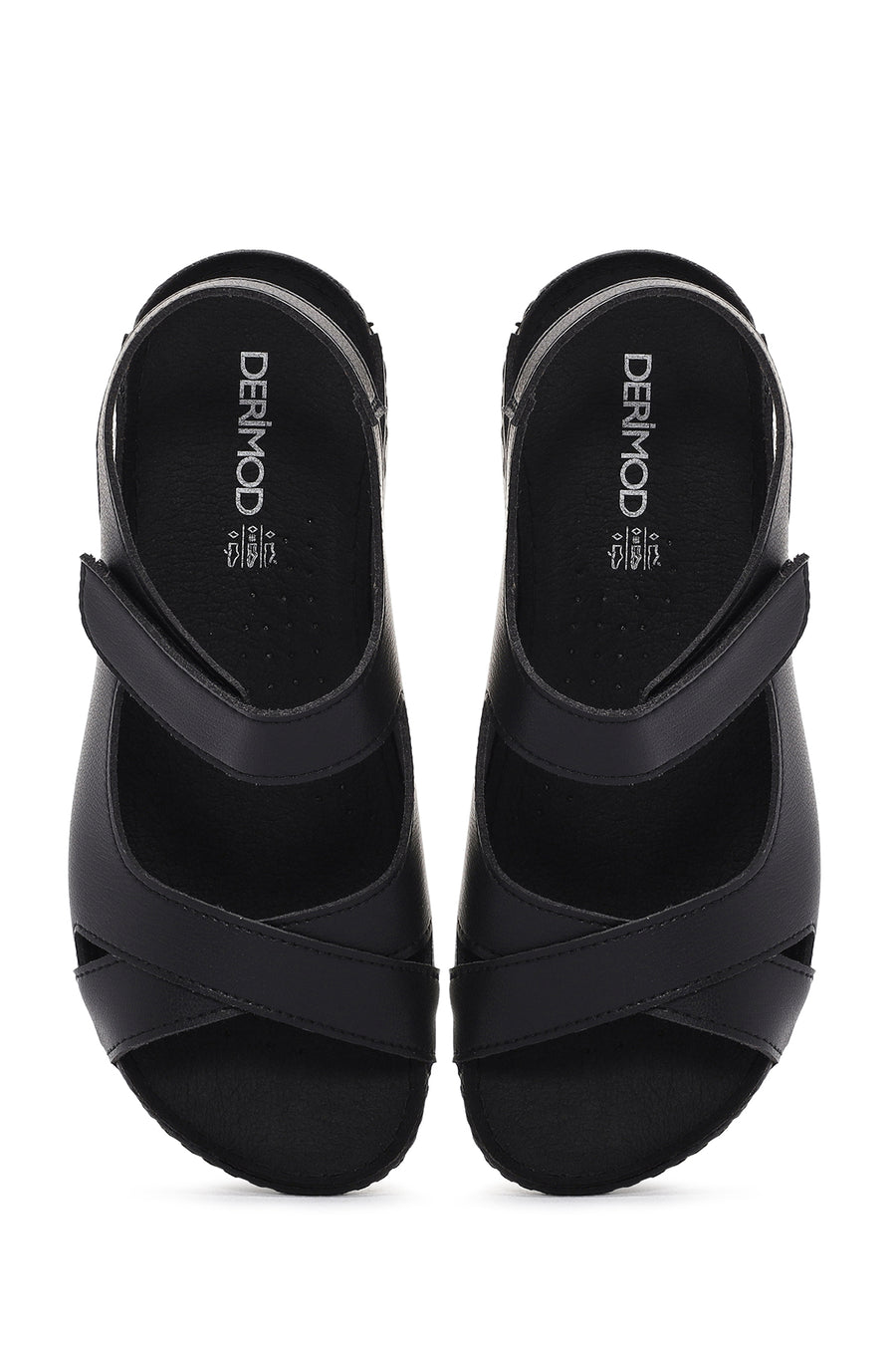 Women's Black Strappy Comfort Sandals