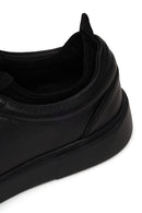 Erkek Siyah Bağcıklı Deri Sneaker | Derimod