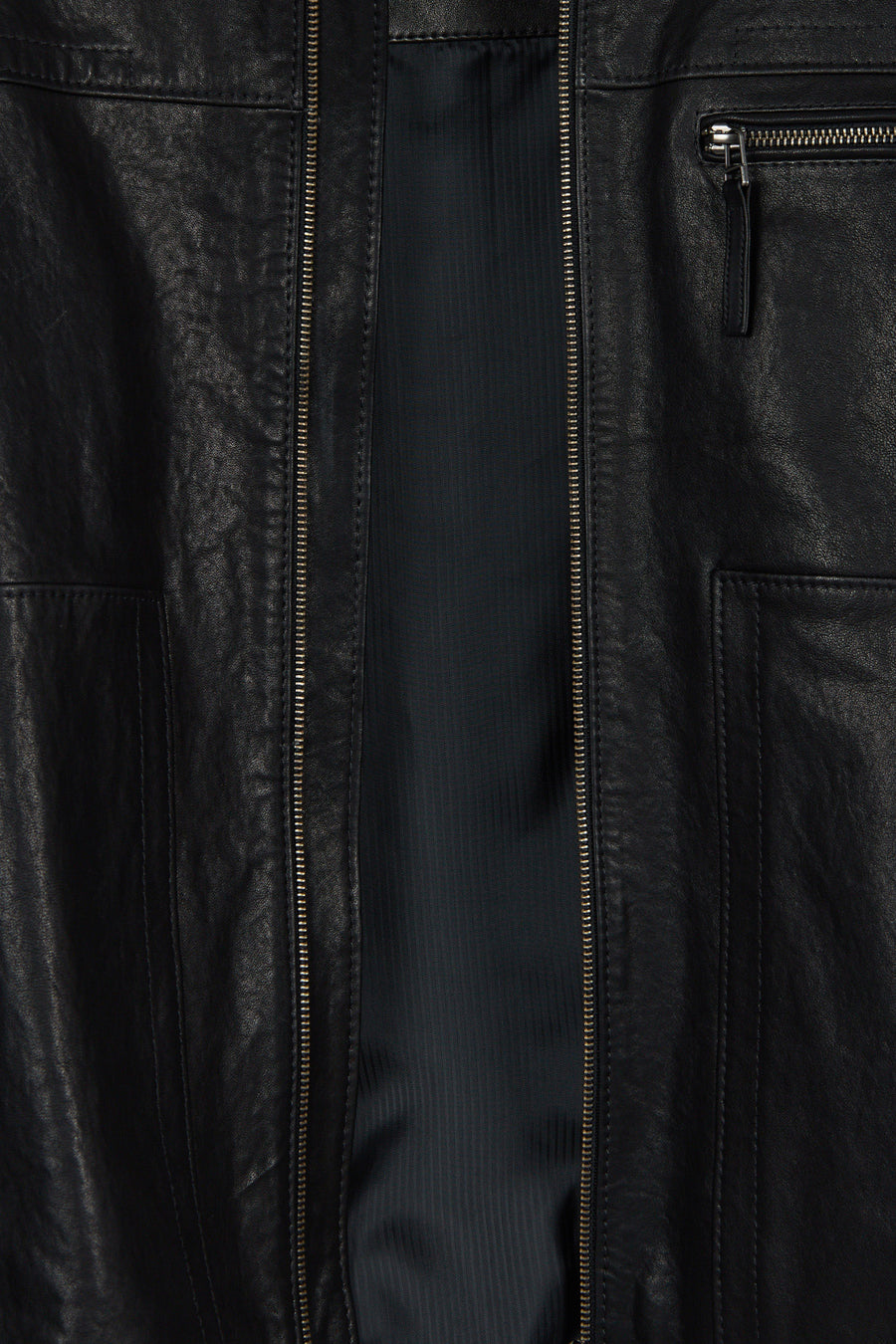 Endrick Male Black Slim-Fit Leather Jacket